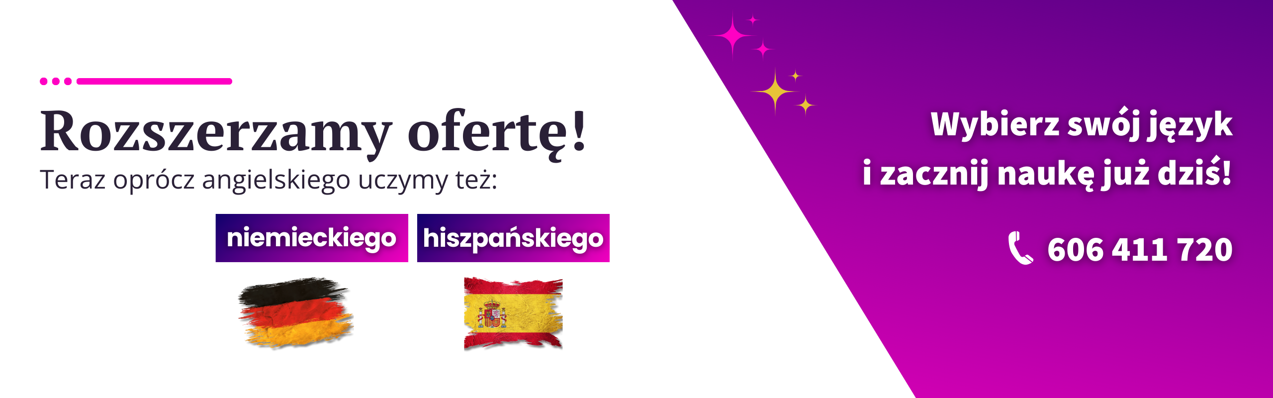 Kurs języka angielskiego i hiszpańskiego
